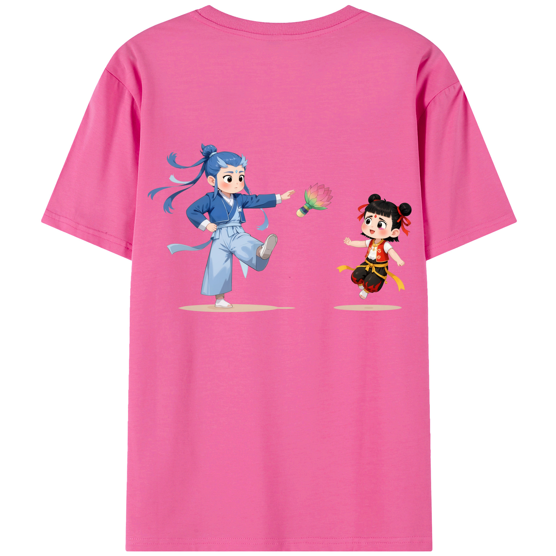 （画像用） Ne Zha 2 ナタ 魔童の大暴れ レディース半袖Tシャツ(バックプリント)